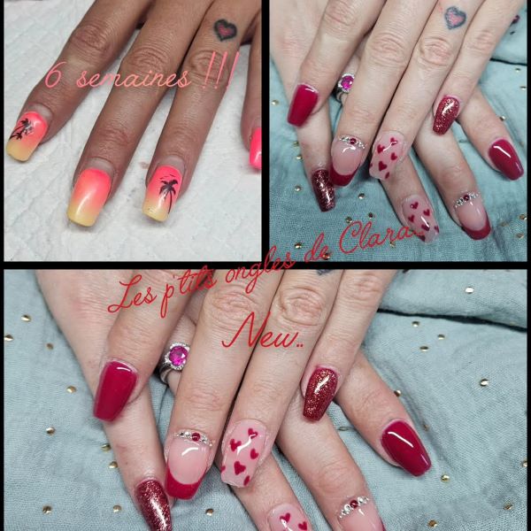Les Ongles par Clara 1 Ongles mains pose américaine rouge